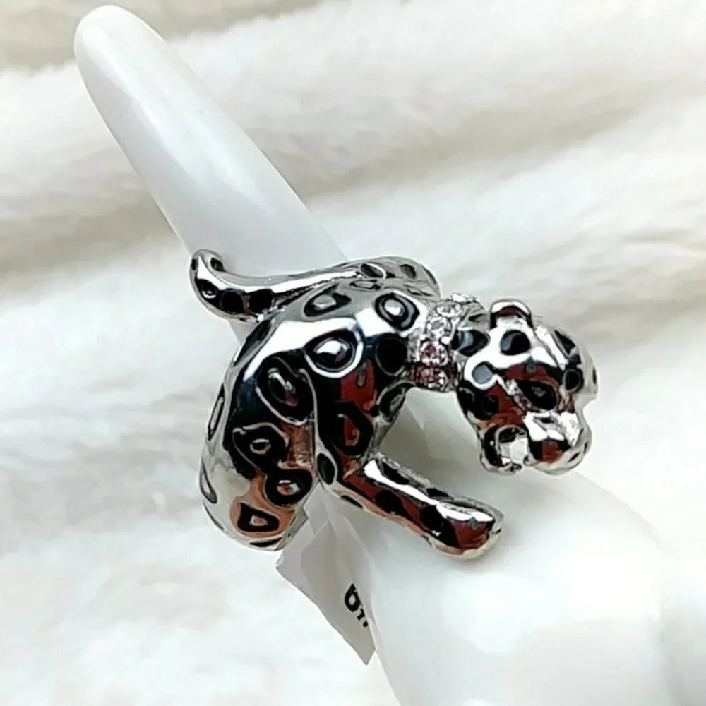 Jaguar Cat Ring Stainless Steel Hypoallergenic Women's Ring - Picture 8 of 9